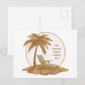 Palm Tree Gold Glitzer mit benutzerdefiniertem Tex Postkarte (Vorne/Hinten)