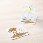Palm Tree Gold Glitzer mit benutzerdefiniertem Tex Rechteckiger Pappuntersetzer (Vor Ort)