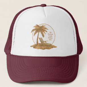 Palm Tree Gold Glitzer mit benutzerdefiniertem Tex Truckerkappe