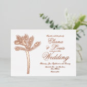 Palm Tree Gold Sommer Hochzeit gepresst Folieneinladung (Stehend vorne)
