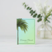 Palm Tree Green Modern Display Business Card Visitenkarte (Stehend Vorderseite)