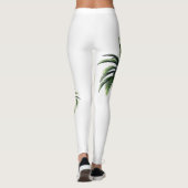 Palm Tree Green White Summer Vibes Fashion Womens Leggings (Rückseite)