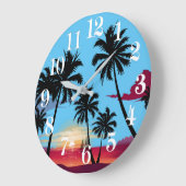 Palm Tree Große Wanduhr (Winkel)
