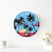 Palm Tree Große Wanduhr (Zuhause)