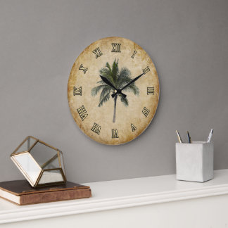 Palm Tree Große Wanduhr