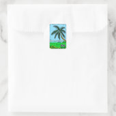 Palm Tree Growing Runder Aufkleber (Tasche)