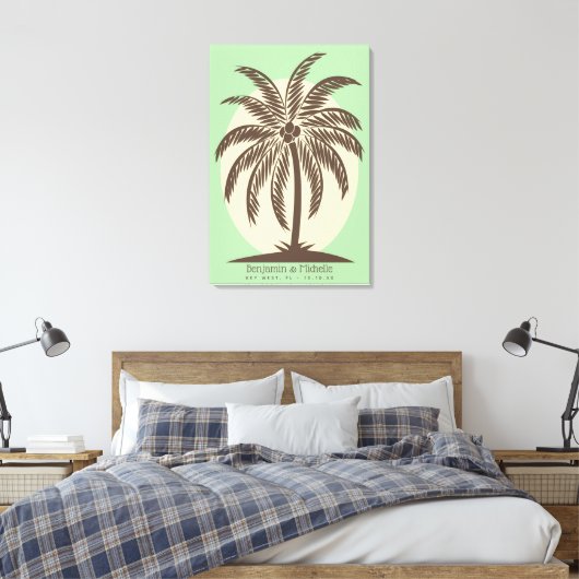 Palm Tree Guest Book Leinwand - 150 Plätze (Insitu (Schlafzimmer))
