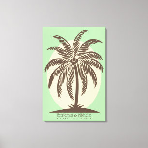 Palm Tree Guest Book Leinwand - 150 Plätze