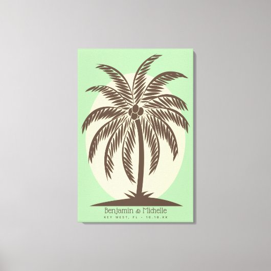 Palm Tree Guest Book Leinwand - 150 Plätze (Vorderseite)