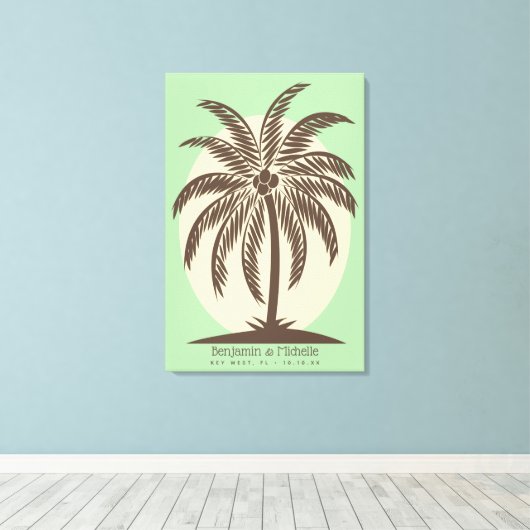Palm Tree Guest Book Leinwand - 150 Plätze (Insitu (Holzboden))