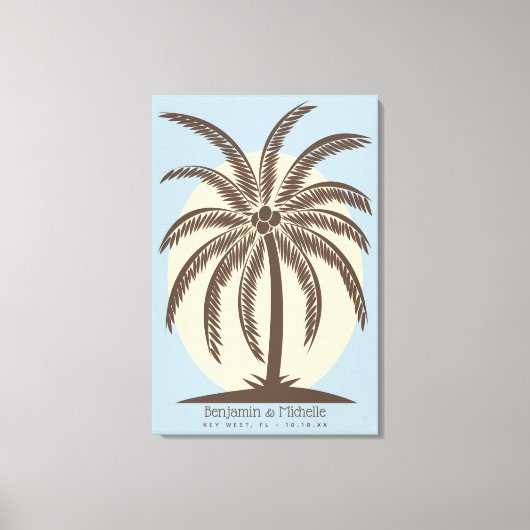 Palm Tree Guest Book Leinwand - 250 Plätze (Vorderseite)