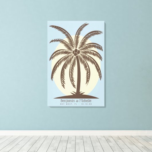 Palm Tree Guest Book Leinwand - 250 Plätze (Insitu (Holzboden))