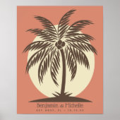 Palm Tree Guest Book Poster - 100 Plätze (Vorne)