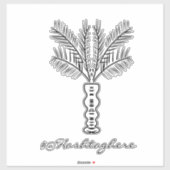 Palm Tree Hand Dragee Name Auto Aufkleber (Blatt)