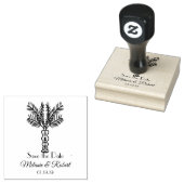 Palm Tree Hand Drawn Tropical Logo Rubber Briefmar Gummistempel (Stempel)