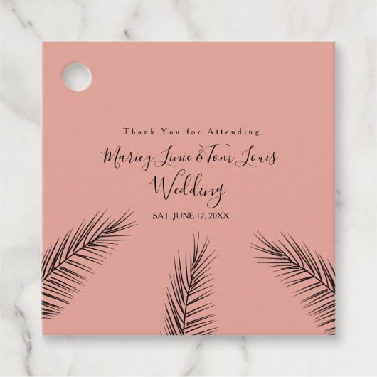 Palm Tree Handgezogenes Papier Kraft Geschenkanhänger (Vorderseite)