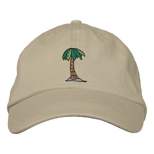 Palm Tree Hat Bestickte Kappe (Vorderseite)