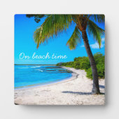 Palm Tree Hawaii Sandy Beach Foto "On Beach Time" Fotoplatte (Vorderseite)