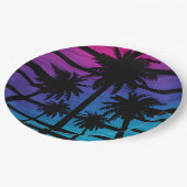 Palm Tree Hawaiian Beach Sommerurlaub Pappteller (Schrägansicht)