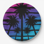 Palm Tree Hawaiian Beach Sommerurlaub Pappteller (Vorderseite)