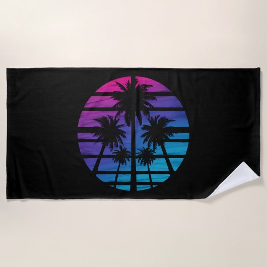 Palm Tree Hawaiian Beach Sommerurlaub Strandtuch (Vorderseite)