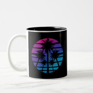 Palm Tree Hawaiian Beach Sommerurlaub Zweifarbige Tasse