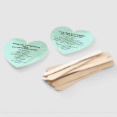 Palm Tree Heart Shaped Wedding Fan Programm Fächer (Non-assembled)