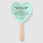 Palm Tree Heart Shaped Wedding Fan Programm Fächer (Rückseite)