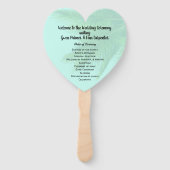 Palm Tree Heart Shaped Wedding Fan Programm Fächer (Vorderseite)