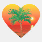Palm Tree Heart Sticker (Vorderseite)