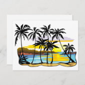Palm Tree Hintergrund Postkarte (Vorne/Hinten)