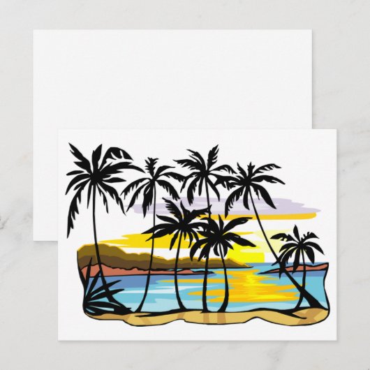 Palm Tree Hintergrund Postkarte (Vorne/Hinten)