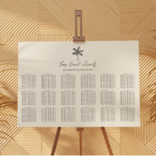 Palm Tree Hochzeit in Urlaubsort 14 Tischsitze Poster