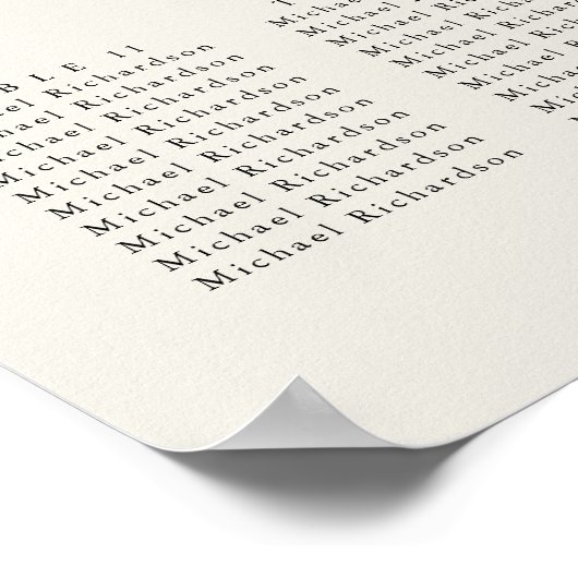 Palm Tree Hochzeit in Urlaubsort 15 Sitzkarten Poster (Ecke)