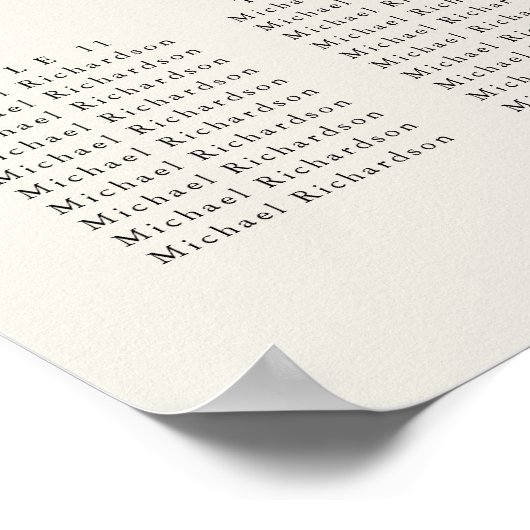 Palm Tree Hochzeit in Urlaubsort 15 Sitzkarten Poster (Ecke)