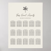 Palm Tree Hochzeit in Urlaubsort 15 Sitzkarten Poster (Vorne)