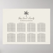 Palm Tree Hochzeit in Urlaubsort 8 Tischsitze Poster (Vorne)