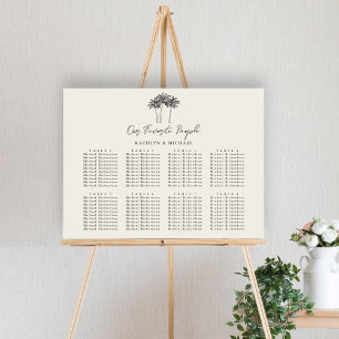 Palm Tree Hochzeit in Urlaubsort 8 Tischsitze Poster