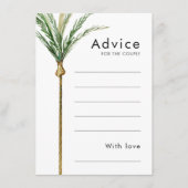 Palm Tree Hochzeit in Urlaubsort Advice Card Hinweiskarte (Vorderseite)