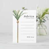 Palm Tree Hochzeit in Urlaubsort Advice Card Hinweiskarte (Stehend Vorderseite)