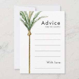 Palm Tree Hochzeit in Urlaubsort Advice Card Hinweiskarte