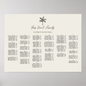 Palm Tree Hochzeit in Urlaubsort Alphabetische Sit Poster (Vorne)