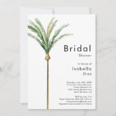 Palm Tree Hochzeit in Urlaubsort Brautparty Einladung (Vorderseite)