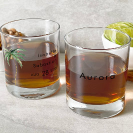 Palm Tree Hochzeit in Urlaubsort Brautparty Whiskyglas