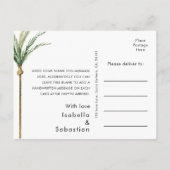 Palm Tree Hochzeit in Urlaubsort Danke Postcard Postkarte (Rückseite)