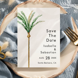 Palm Tree Hochzeit in Urlaubsort Einfach Save the  Save The Date