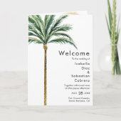 Palm Tree Hochzeit in Urlaubsort Faltprogramm Programm (Vorderseite)