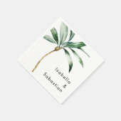 Palm Tree Hochzeit in Urlaubsort Napkin Serviette (Ecke)