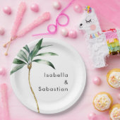 Palm Tree Hochzeit in Urlaubsort Paper Teller (Party)