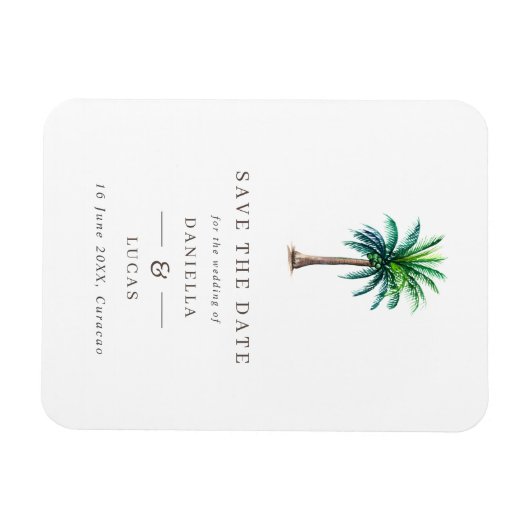 Palm Tree Hochzeit in Urlaubsort Save the Date Magnet (Horizontal)